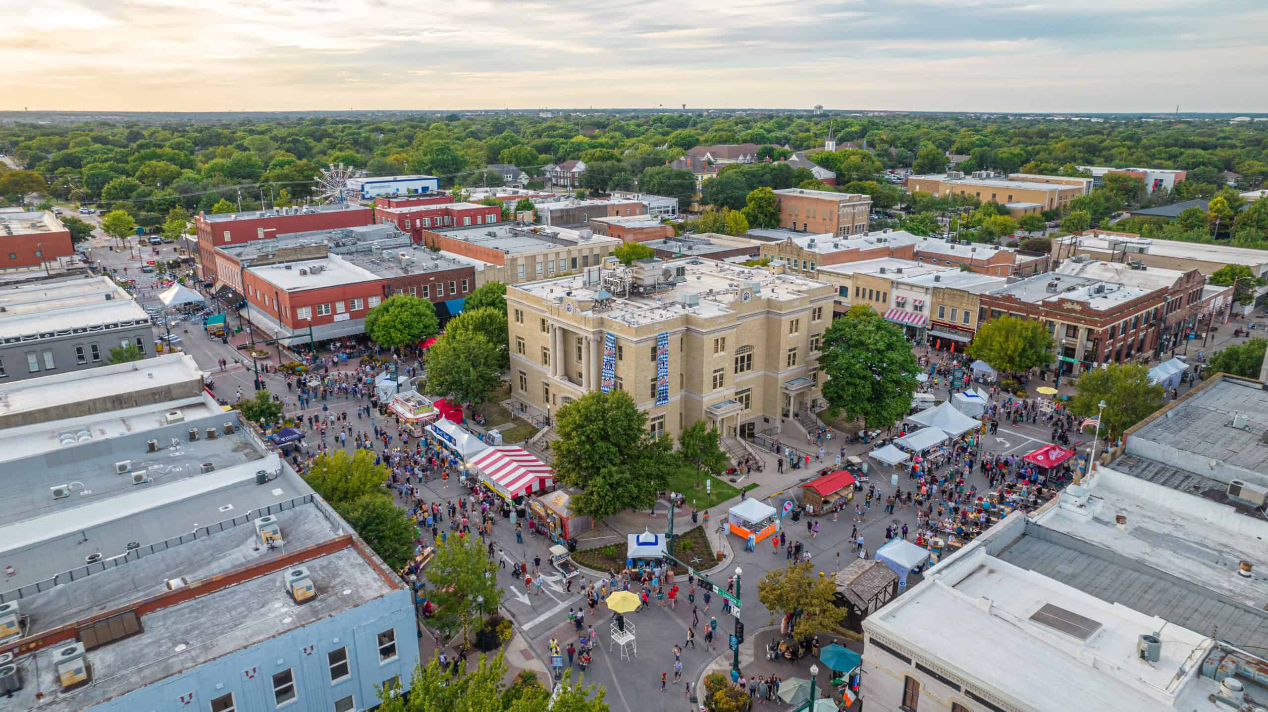 Downtown McKinney, Texas, part of the fast-growing Collin County community Avelo's new airport base will serve