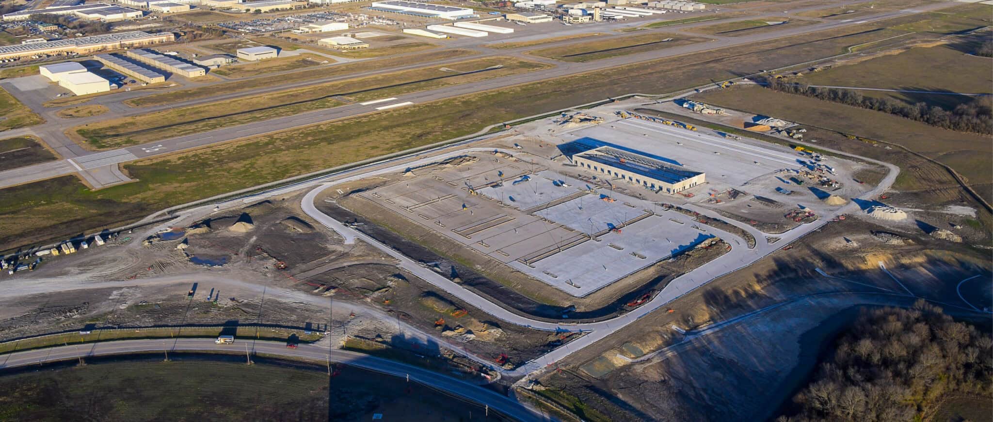 Construction progress on McKinney National Airport's new commercial terminal